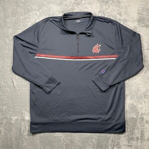 Champion Washington State Cougars Quarter Zip Pullover Men's XL Gray Athletic